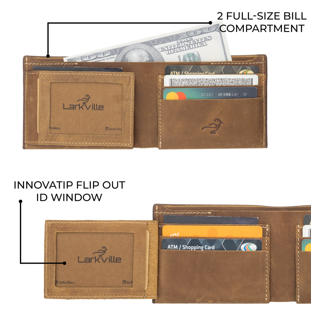 Drifter crazy horse leather bifold wallet, photo 3