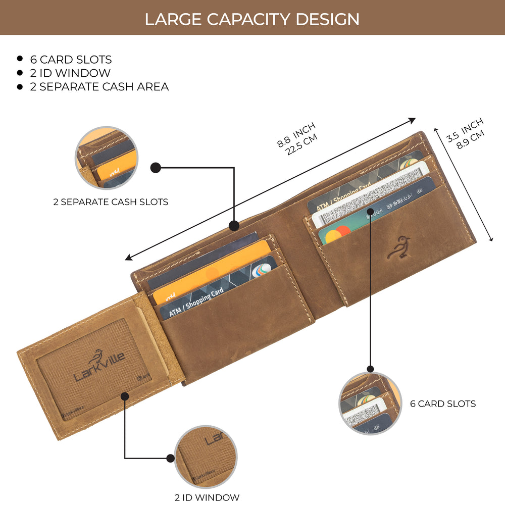 Drifter crazy horse leather bifold wallet, photo 4