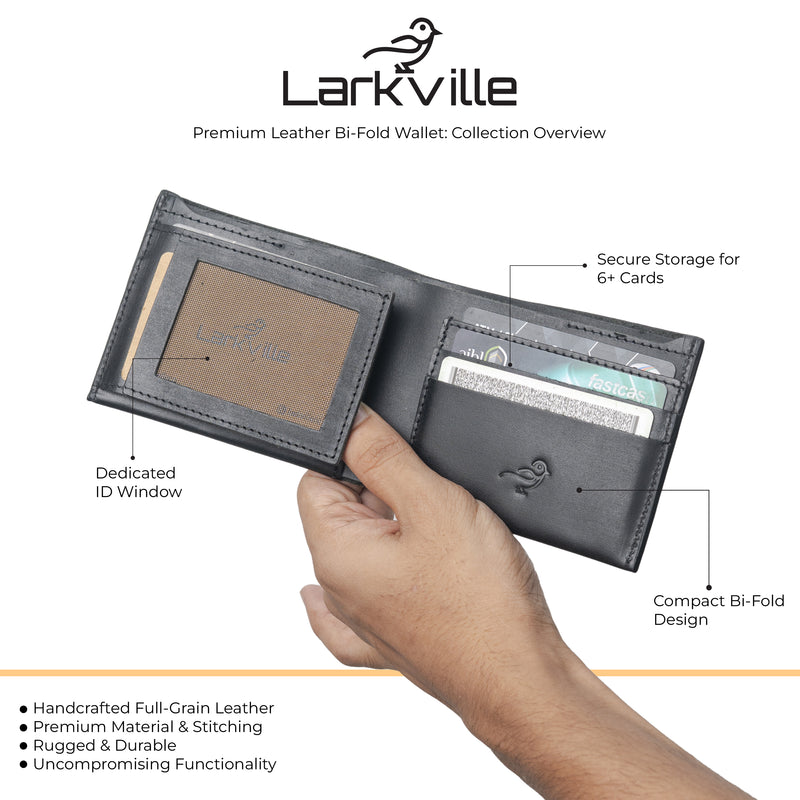 Heritage Bifold full grain leather wallet in Black, photo 2