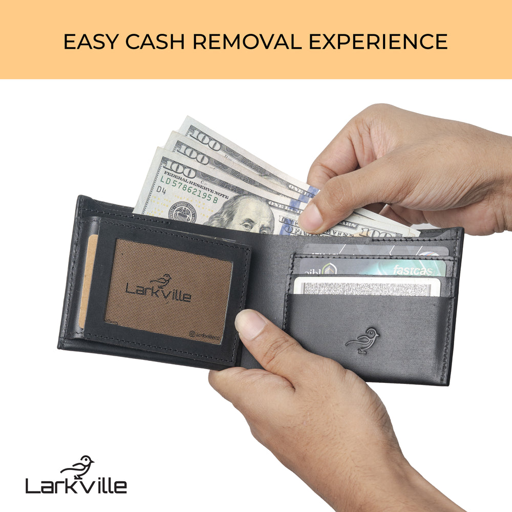 Heritage Bifold full grain leather wallet in Black, photo 5