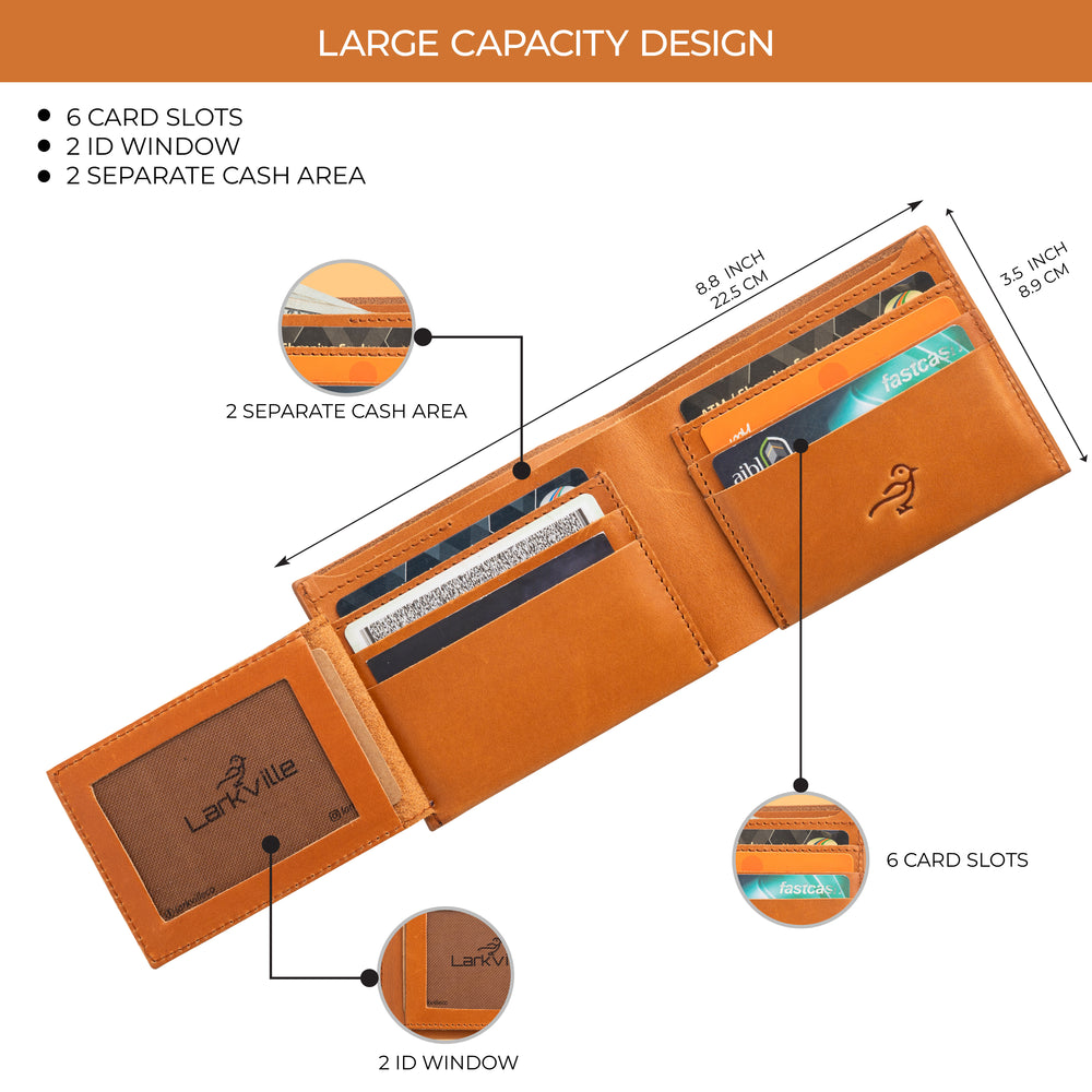 Heritage Bifold full grain leather wallet in Natural, photo 5