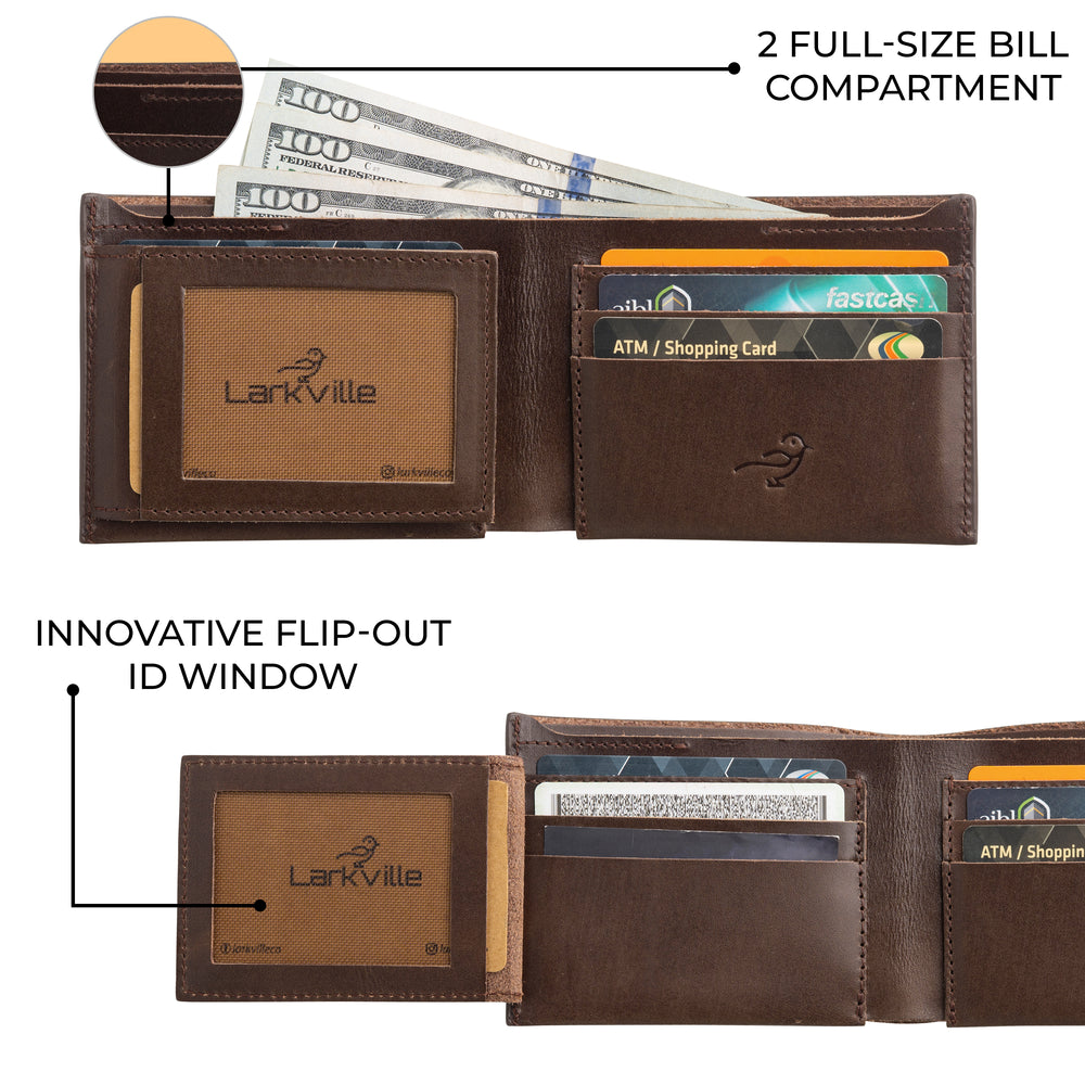 Heritage Bifold full grain leather wallet in Nut Brown, photo 3