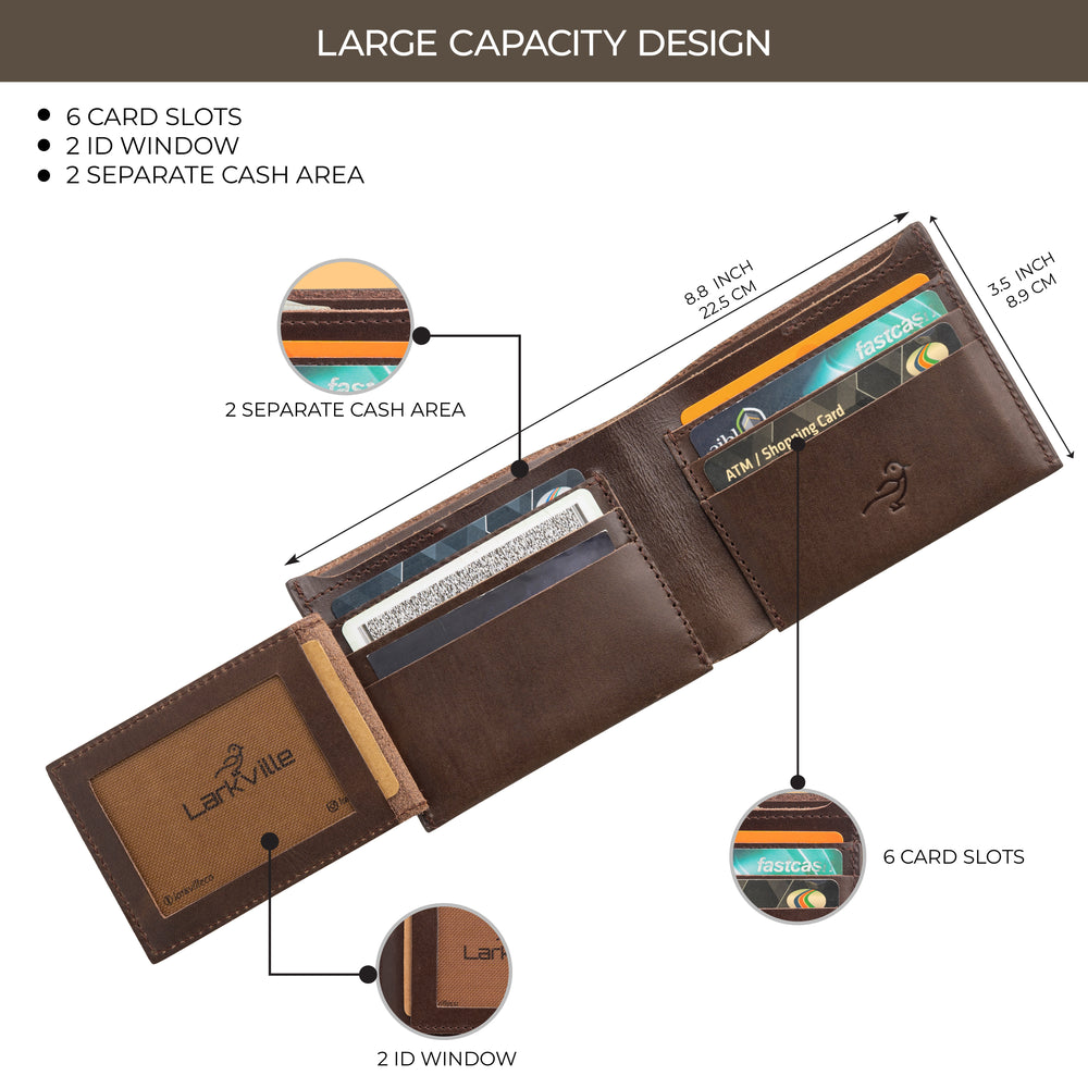 Heritage Bifold full grain leather wallet in Nut Brown, photo 5