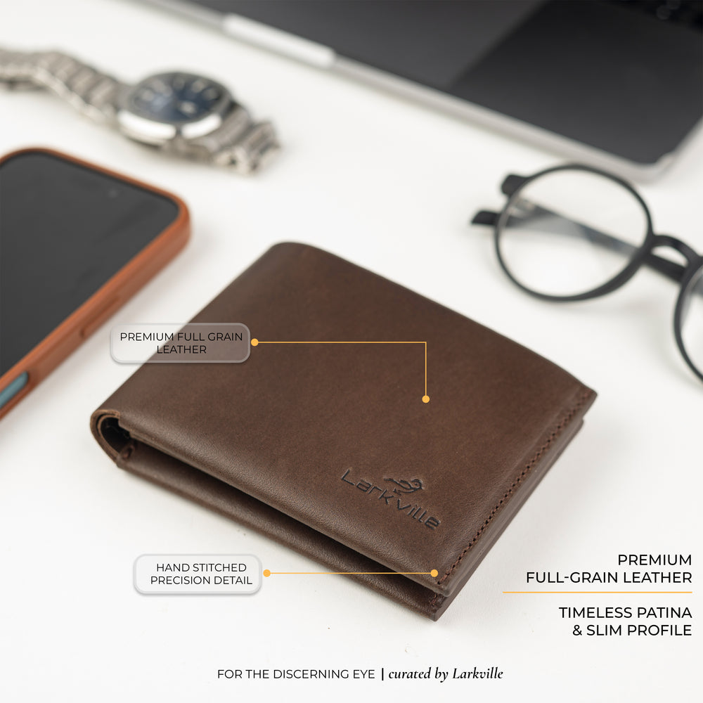 Heritage Bifold full grain leather wallet in Nut Brown, photo 9