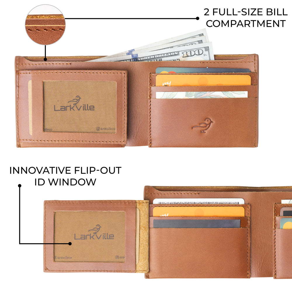 Heritage Bifold full grain leather wallet in Brown, photo 3