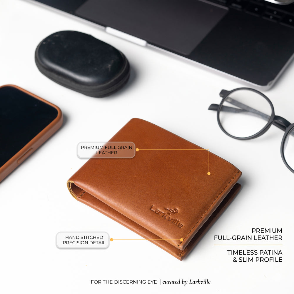 Heritage Bifold full grain leather wallet in Brown, photo 8