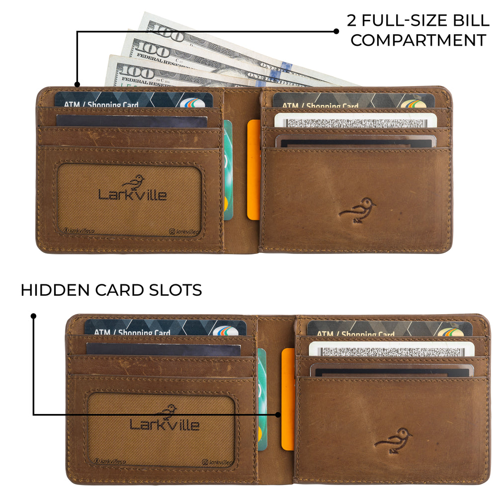 Wayfarer crazy horse leather bifold wallet, photo 5